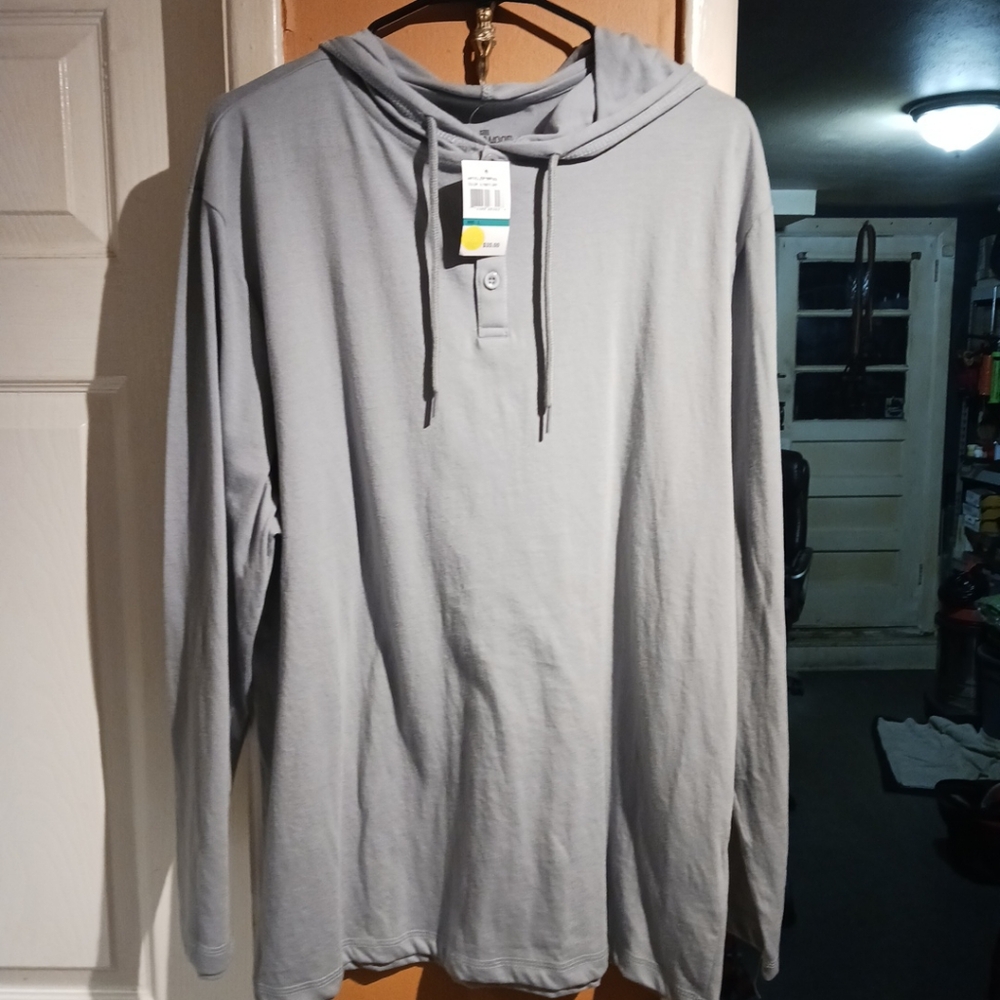 Hollywood Men's Long Sleeve Lightweight "Ultimate Grey" Hoodie. Size L